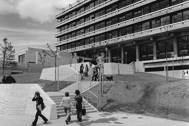 View of the Fachhochschule fr Sozialwesen building in the 1970s